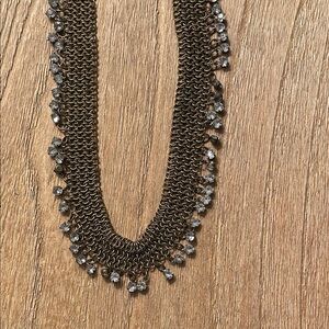 J. Crew Bronze Necklace with Crystal Accents